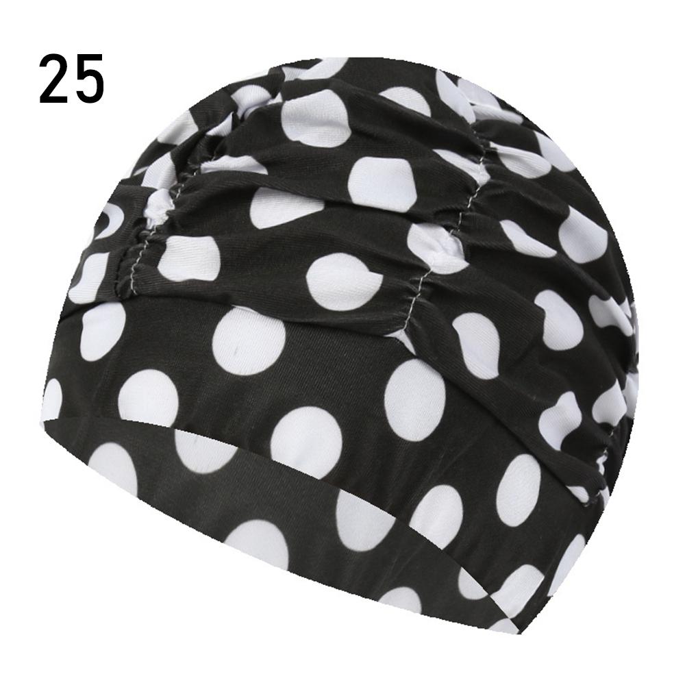 Shower Cap Elastic Nylon Turban Flowers Printed Swimming Cap Pool Bathing Hat Long Hair Protect Waterproof Hats for Men Women
