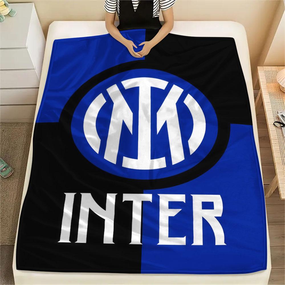 Inter Milan Printed Flannel Blanket, Soft Throw for Bedroom Sofa, Washable, Christmas Present, Great Gift.