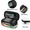 Pencil Case Simple Design 300D Polyester Secure Zipper with Mesh Divider Pen Holders and Spacious Main Compartment for Students