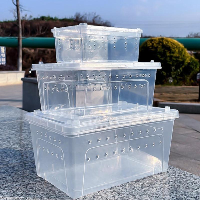Spacious Reptiles Habitat Housing Container with Slide Out Fece Layer Waste Collection Drawer