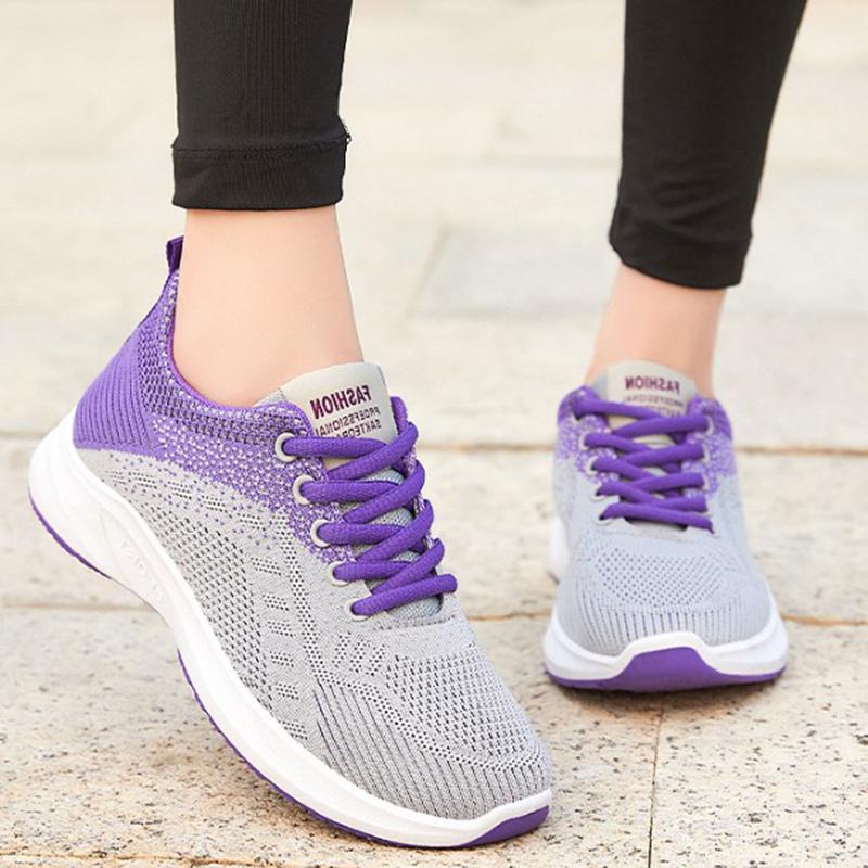 Tenis Feminino  Women Vulcanized Shoes Air Mesh Light Soft Sneakers Female Flats Platform Lace Up Casual Shoes Basket Femme