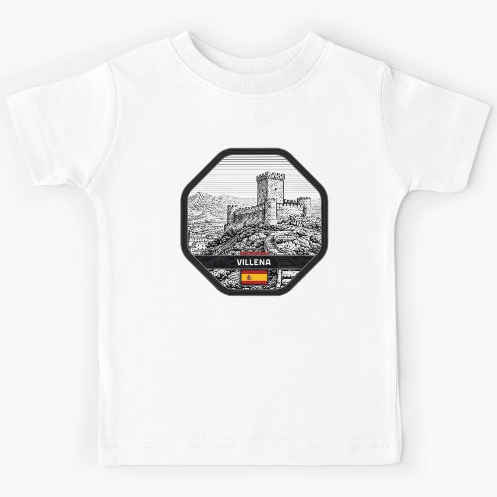 Villena Spain Linocut Style  Kids T-Shirt 120