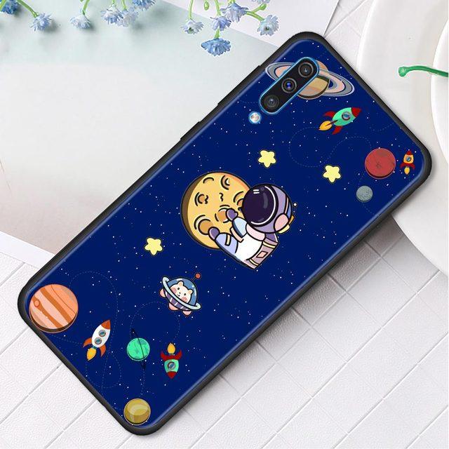 Phone Shell For Samsung Galaxy A50 A70 A10 A20e A30 A40 A20s A10s A10e A80 A90 A60 A30s Case Cute Cartoon Astronaut