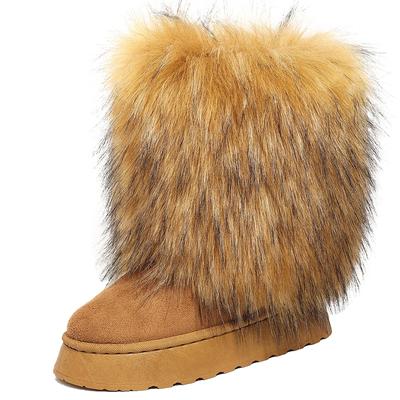 Furry Boots for Women Winter 2024 New Hot Girl Street Fashion Cute Warm Thick Bottom Mid-tube Snow Boots Femele Botas Femininas