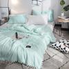 Summer Solid Color Bubble Gauze Washed Summer Quilt Home Single/Double Stylish Simple Skin-Friendly Cooling Air-Condition Thin Comforter