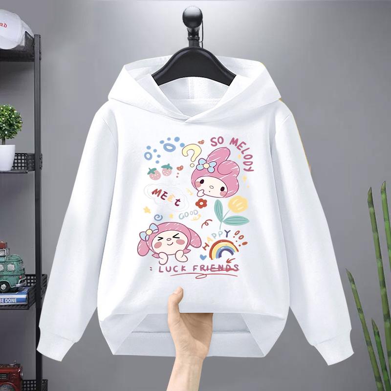 New Korean Version Casual Rainbow Friend Pochacco My Melody Children's Hoodie Loose and Lazy Style Girl Fashion Top