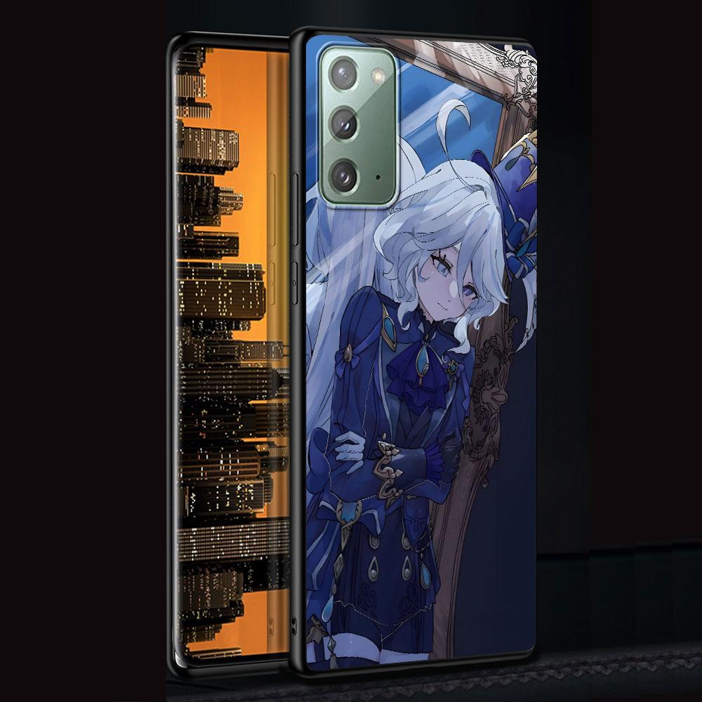 Genshin Impact Furina Case for Samsung Galaxy Note 20 Ultra 8 10 Lite 9 TPU Phone Cover Note 10 Plus Black Soft Shell Funda Capa