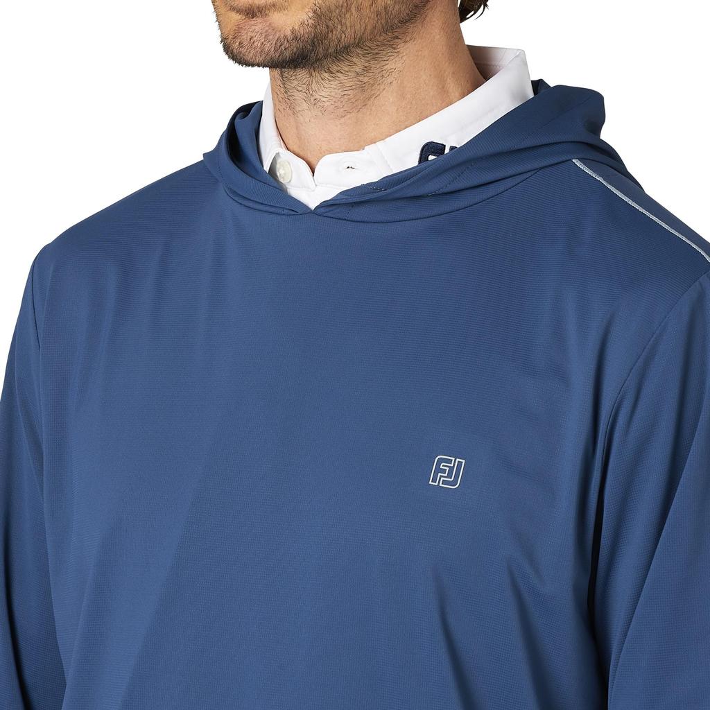 FootJoy Men's Lightweight Stretch Long Sleeve Golf Hoodie, Dark Denim, Size XL (FJ-S25-M12, 34581-XL)