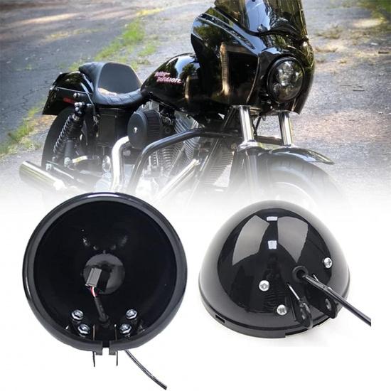 SKUNTUANG 5 3/4 Inch Motorcycle LED Headlight Mount Bucket 5.75 Inch LED Headlight Housing Bucket for Motorcycle 5.75 housing