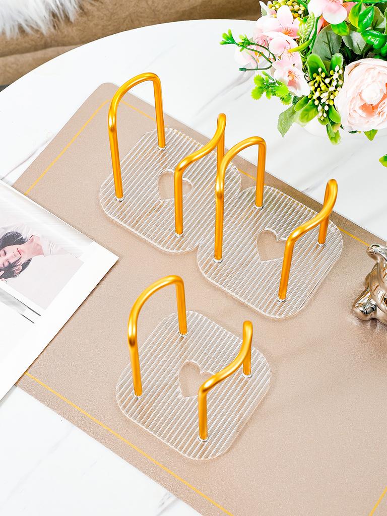 New Hollowed Out Hear Disposable Paper Cup Holder Water Cups Dispenser Stand Acrylic Cup Storage Display Rack Coffee Cup Holder