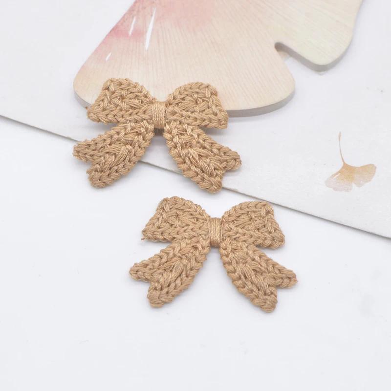 

20 шт. 35*25 мм шерстяной галстук-бабочка аппликация для DIY одежды шляпы обуви швейные принадлежности заплатки головные уборы аксессуары для волос кофейный