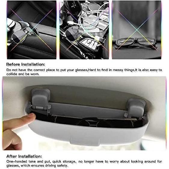 Auto Sonnenbrillenhalter Clip Brillen Aufbewahrungsbox Brillenetui, für Volvo XC40 XC60 XC90