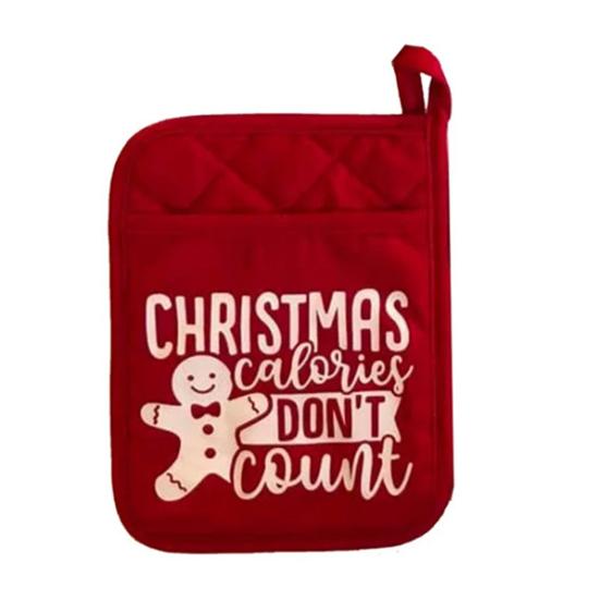 Christmas Oven Mitt with Storage Pocket Heat-Resistant Pot Holder