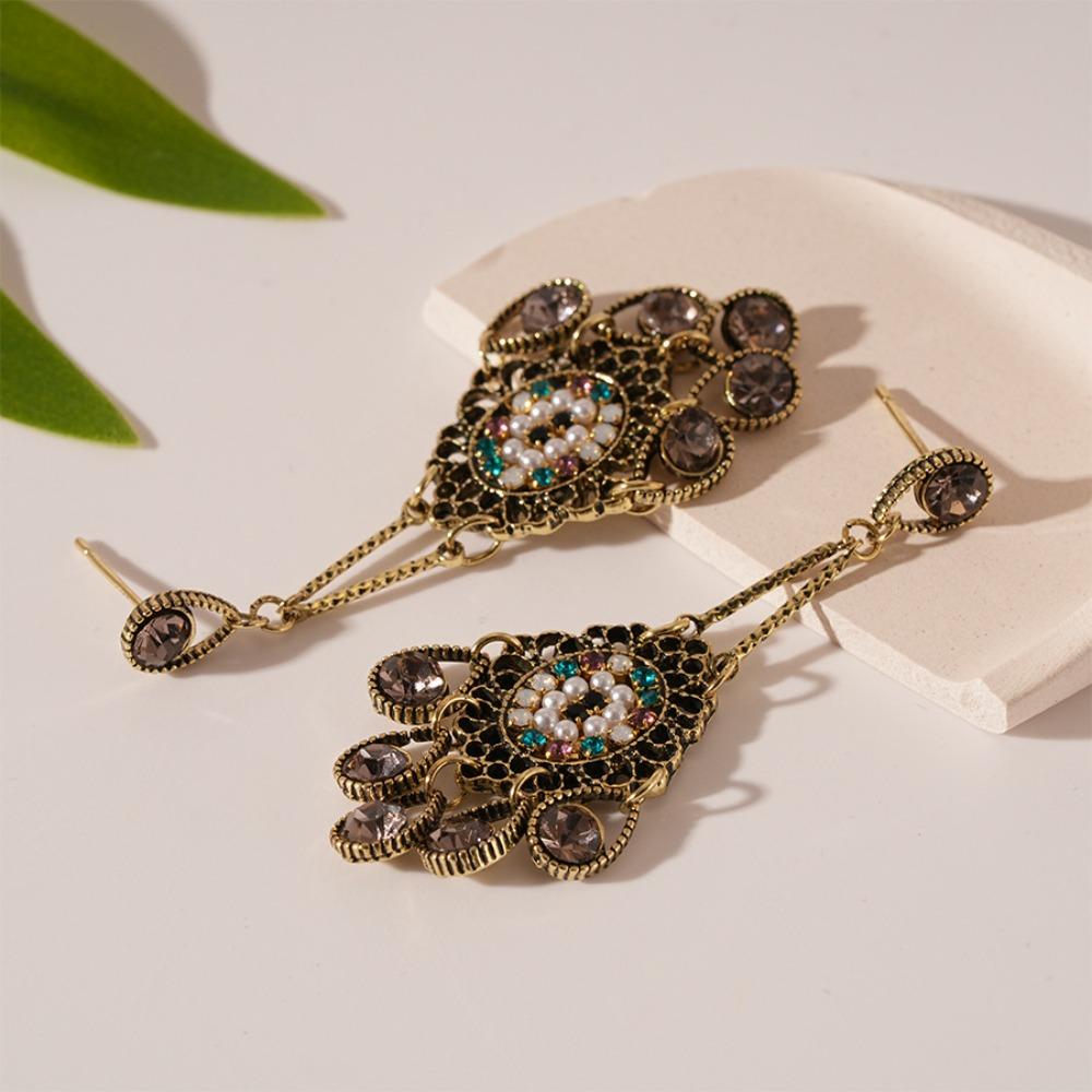Bohemia Style Bohemian Crystal Earrings Hollow Water Drop Earrings Pendant  Beach