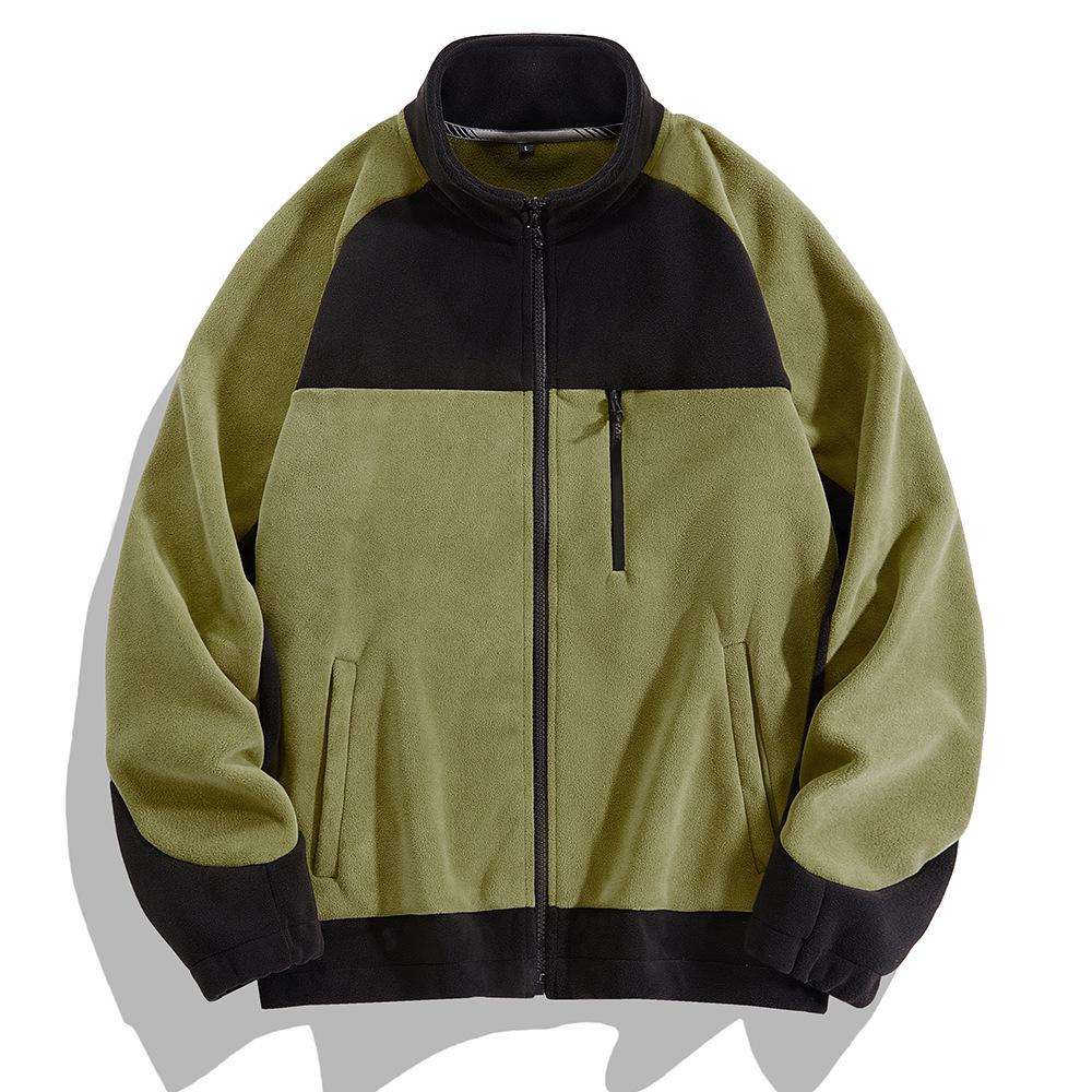 Men's Plus Size Sherpa Fleece Hoodie Jacket - Winter Outdoor Sports Patchwork Cardigan Outerwear