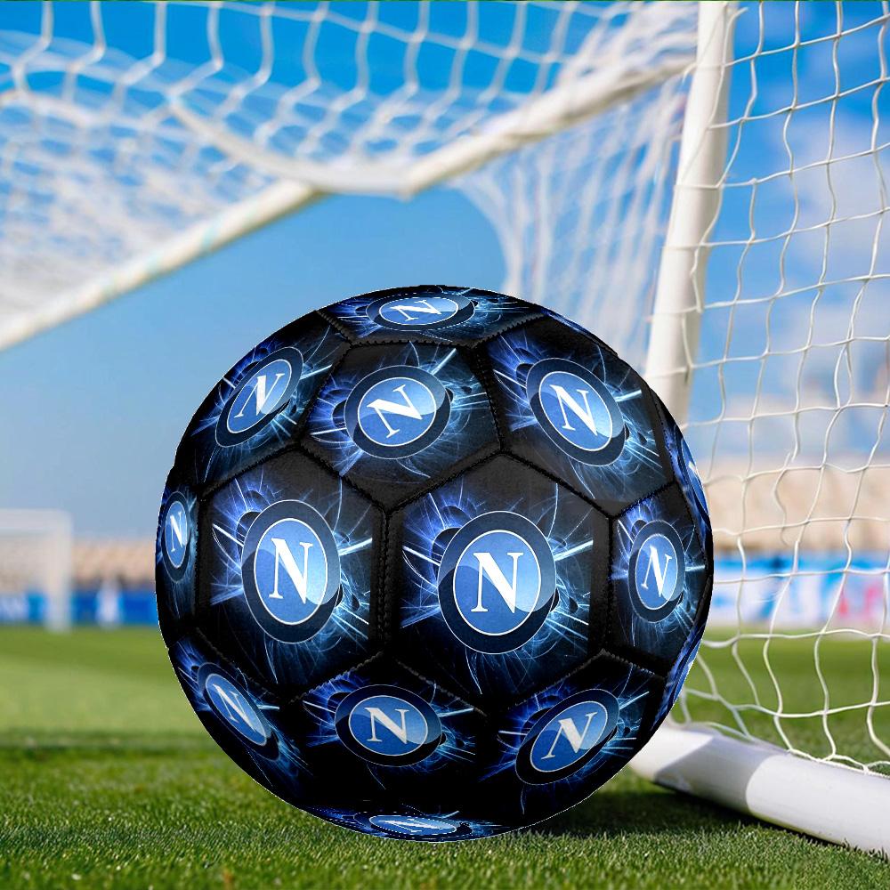 Napoli Blue Energy Symbol Size 5 Soccer Ball, Suitable for Training and Matches, High-Elasticity, Wear-Resistant Material Gift for Fan