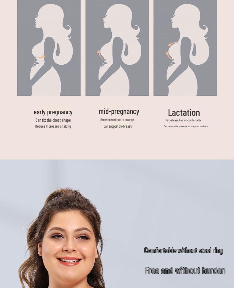 Avrupa Beden Ön Kapamalı Balensiz Hamile Push-Up Emzirme Sütyeni, Ayarlanabilir Sarkma Önleyici Besleme İç Çamaşırı