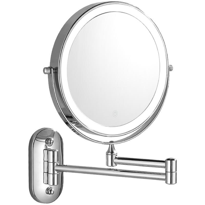 

LED Light Vanity Makeup Mirror 10X Magnification Double Sided Rotatable 8 inch Wall Mounted Round Mirror Type A