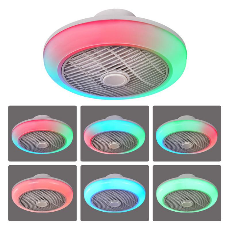 30W 46cm * 19cm Living Room Electric Ceiling Fan Lamp RGB Color Ceiling Light Household Intelligent Timed Colorful Fan Light
