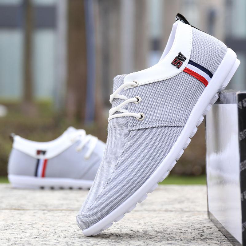 

Мужская модная дышащая парусиновая обувь повседневная обувь на плоской подошве удобная обувь для ходьбы 39 синий