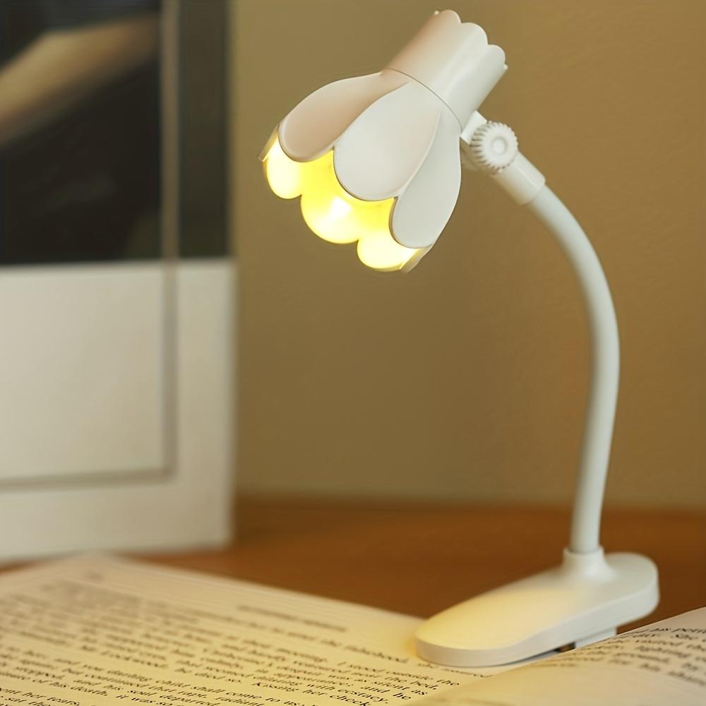 Mini Flower Shaped LED Book Light Eye Protection Adjustable Clip 360° Flip Study Lamp For Travel Bedroom Reading Book Light