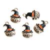 5 Pièces Alliage de Zinc Charms Halloween Chat & Hibou Animal Strass Chapeau Doré & Noir Pendentifs Émail Pour Fabrication de Bijoux DIY