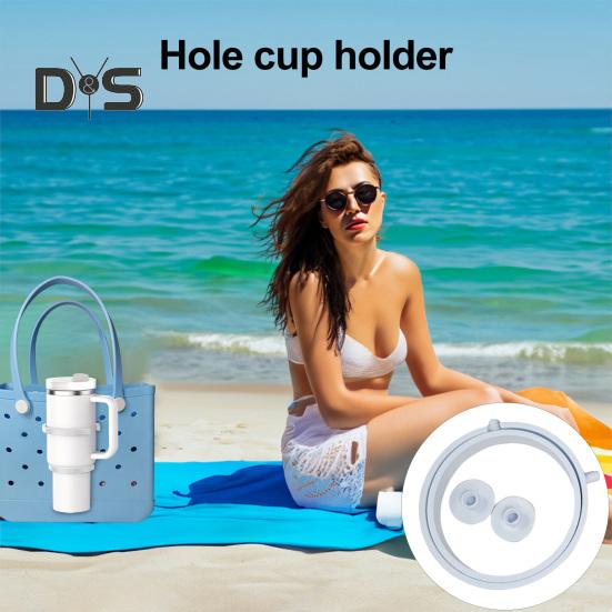 Universal Cup Holder for 30/40oz Tumblers 3-in-1 Beach Bag Attachment with Handles Multi-functional Cup Holder for Bogg Bag