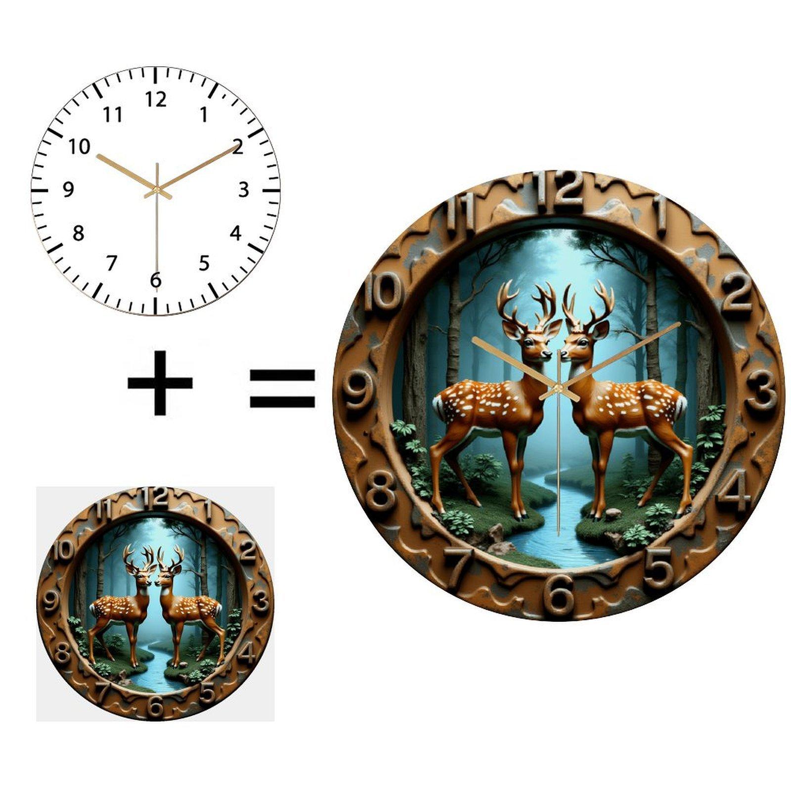 30cm Diameter Glass Wall Clock that is Carefully Inspected Before Shipping (White,12 in(30.48cm)) белый