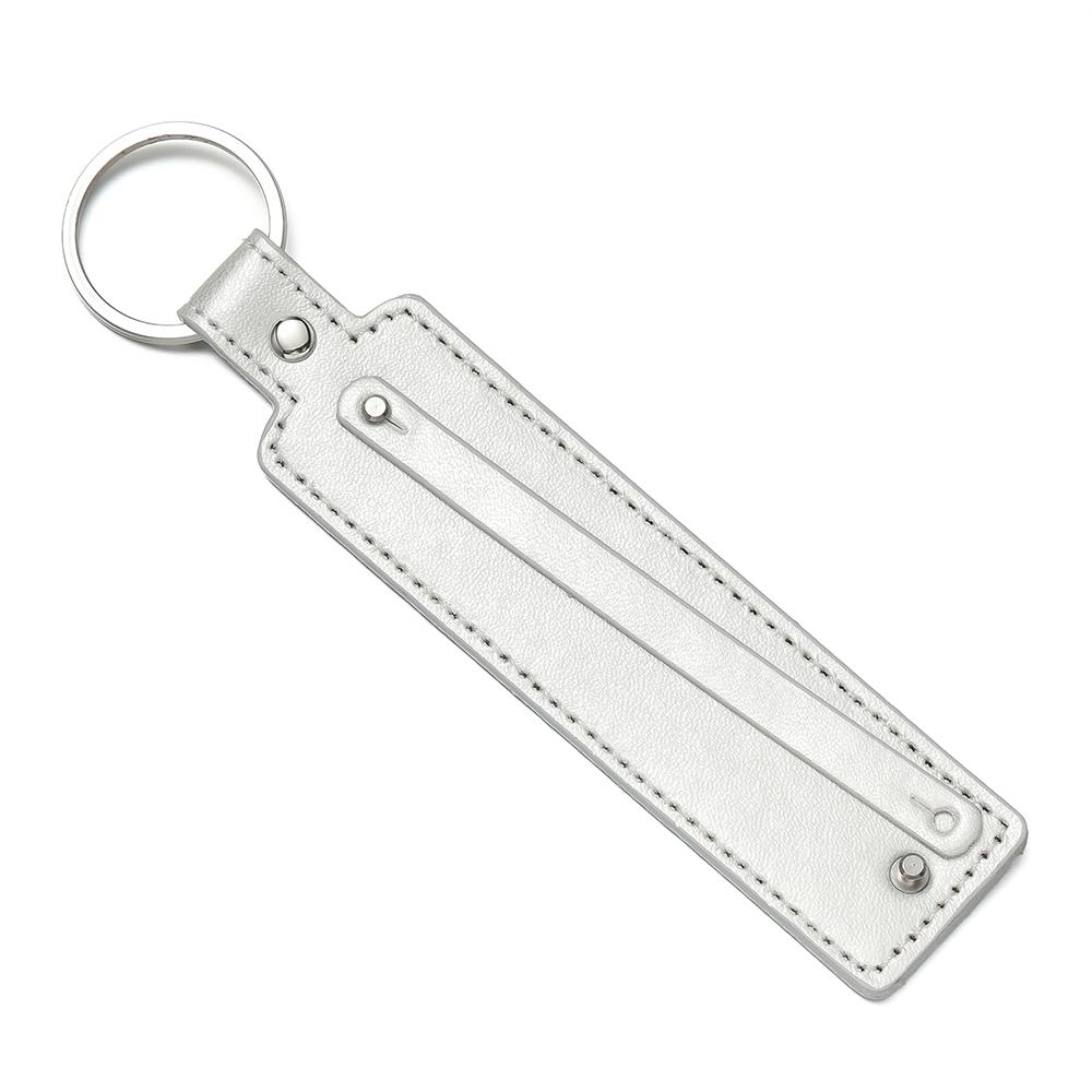1pc Creative PU Leather Keychain Business Gift Leather Party Blank Car Key Chains Simple Metal Key Rings DIY Accessories