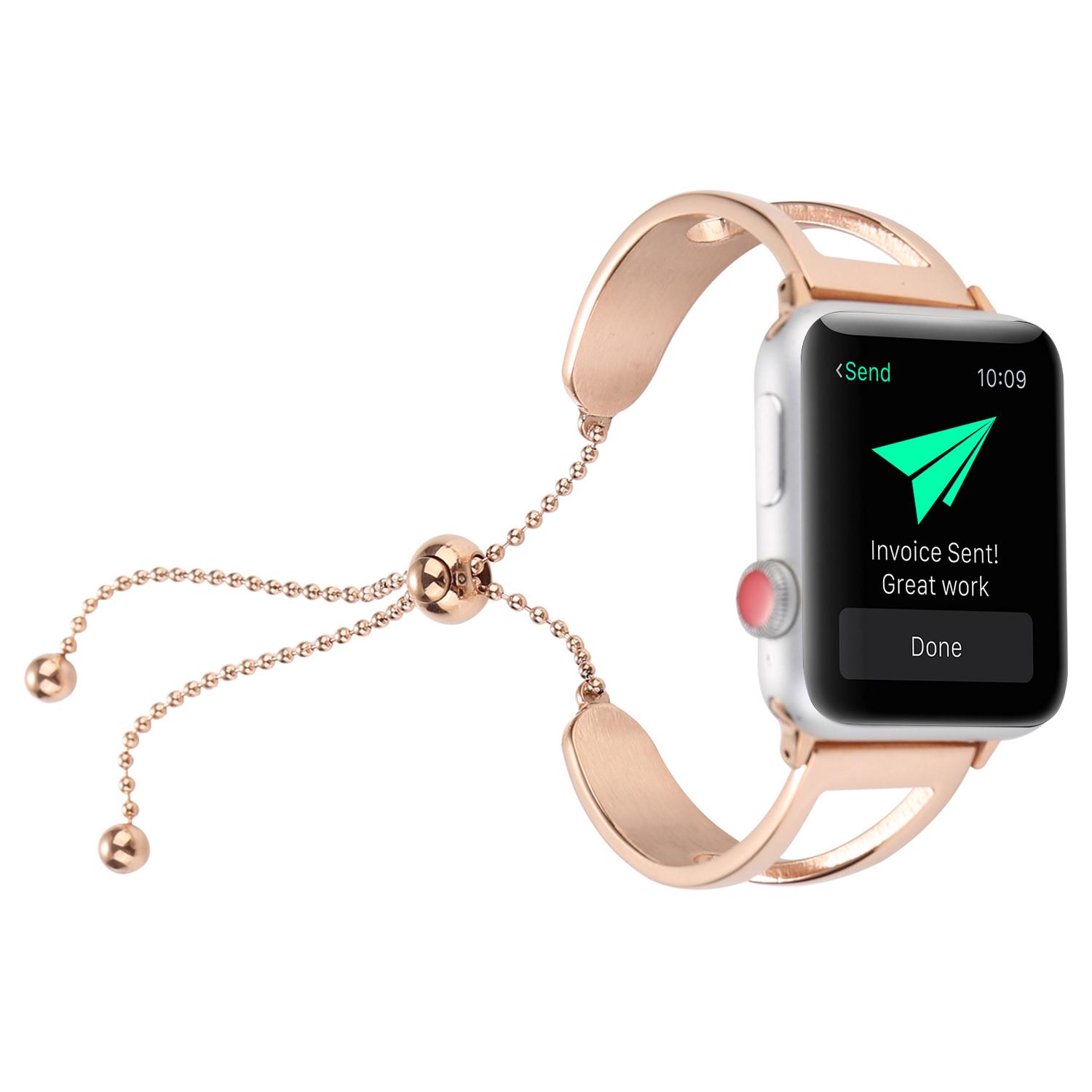 

Stainless Steel Watch Strap Bracelet for Apple Watch Series 10 42mm/9 8 7 41mm/SE (2023) SE (2022) SE 6 5 4 40mm/3 2 1 38mm Rose Gold