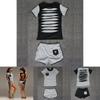 Women Sexy Short Sleeve Sportwear Top Pants Tacksuit Sets Jumpsuit T-shirt In Premium Cotton
