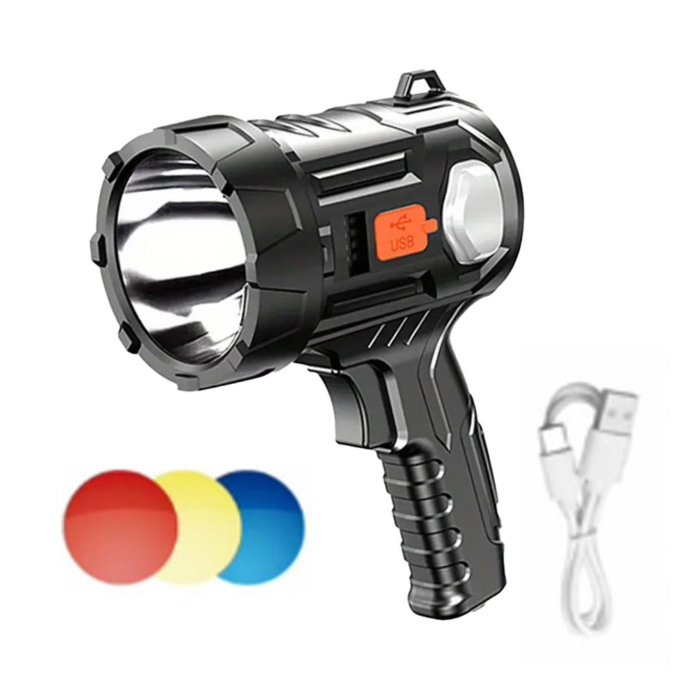 High Power Portable Led Flashlight COB Searchlight Spotlights Solar Panel USB Charging Torch with 1200mAh Lithium Battery