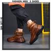 2021 European Autumn/Winter Trendy Men's Cowhide Platform Dad Shoes