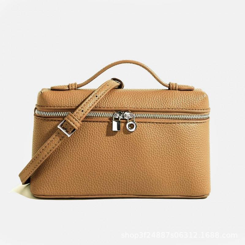 First-layer Cowhide LP19 Small Lunch Box Leather High-end Portable Single-shoulder Cross-body Makeup Female Bag
