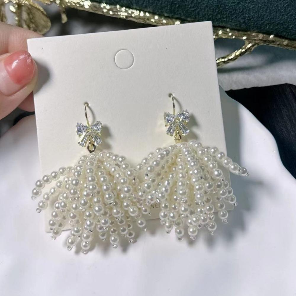 Boucles d'Oreilles Perles Artificielles Perles Boucles d'Oreilles Femme Accessoires Fait Main Clous d'Oreille Perle Exagérés Boucles d'Oreilles Pendantes Perle Vacances