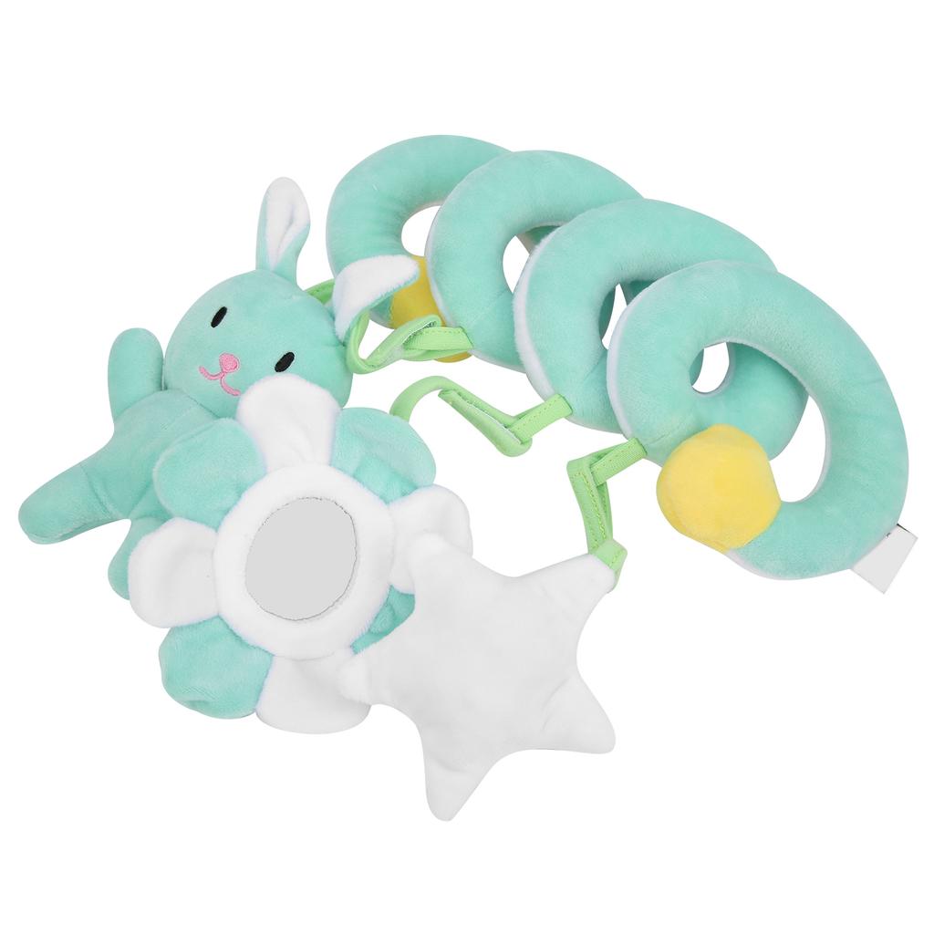 Baby Stroller Hanging Toy Appeasing Infant Spiral Activity Rattle Newborn Plush ToyGreen