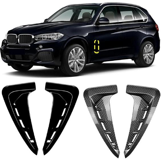 Car Bumper Spoiler Shark Gills Side Flow Vent Stickers Cover Body Kits Air Vent Trim Compatible for BMW X5 F15 M Sport 2014-2018(Carbon Fiber)