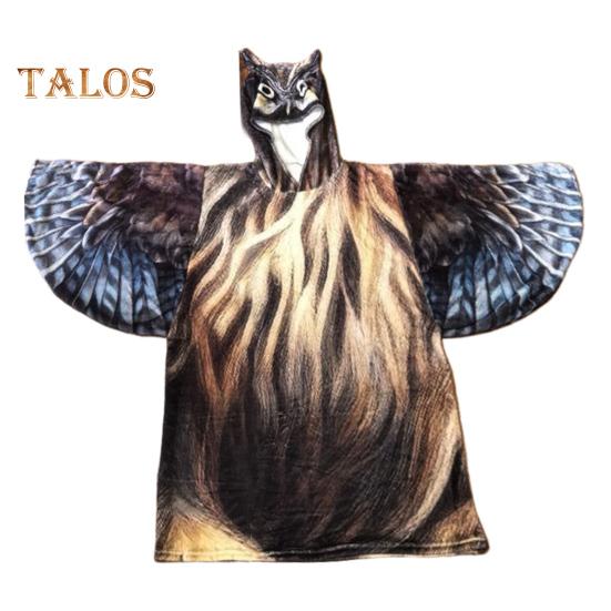 

Ультрамягкое одеяло с капюшоном в форме совы с рукавами-крыльями из фланели и микрофибры, свободное, машинная стирка, сохраняющее тепло, домашняя ночная рубашка, зимняя одежда для сна Owl