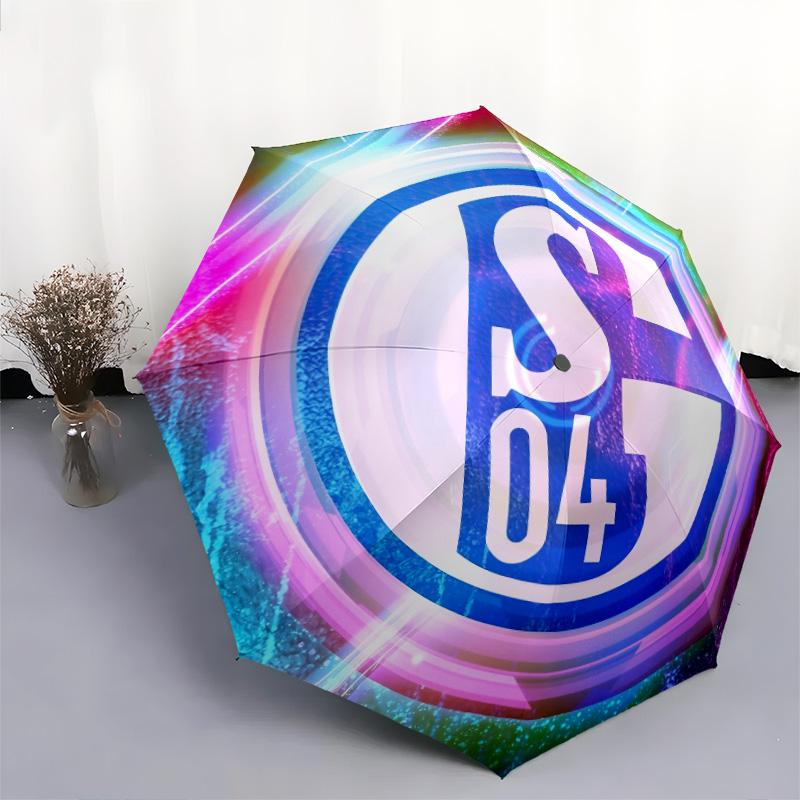 FC Schalke 04 Pattern, Automatic Folding Umbrella, Portable and Foldable Design, 8 Ribs, a Christmas or Birthday Gift.