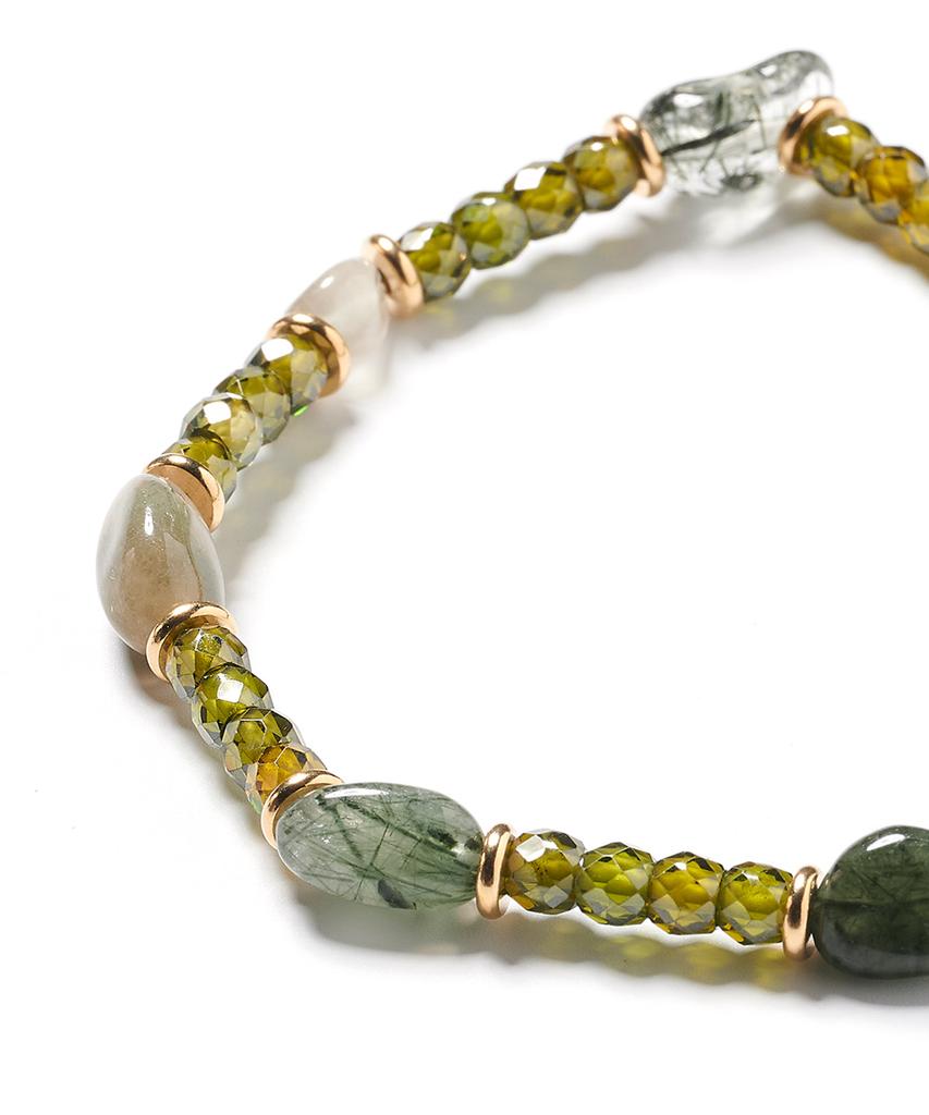 Polalita Green Natural Stone Mix Bracelet (Plt-Br-017_Gn)
