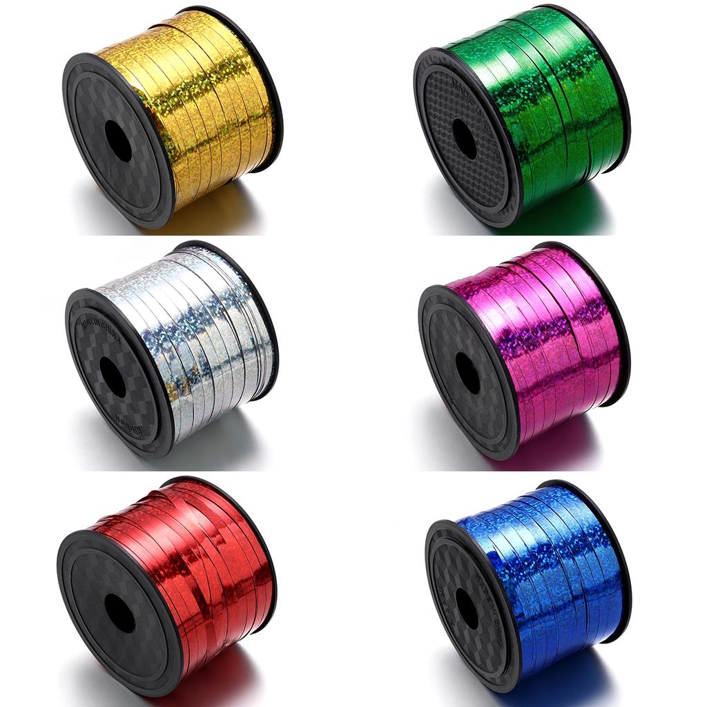 100yards Balloon Ribbons Colorful Plastic Laser Ribbons For Wedding Birthday Party Christmas DIY Crafts Gift Wrapping Decoration
