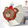 1pc Pixel Bear Automatic Open/Close Umbrella, Portable Folding Umbrella, Compact Travel Umbrella For, Birthday/Christmas Gift 5007