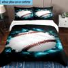 Flaming Football In Action 3pcs Bedding,Including 1pc Duvet Cover And 2pcs Pillowcases Perfect for Christmas,Ideal for Bedroom, Dormitory