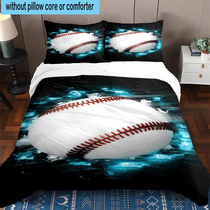 Flaming Football In Action 3pcs Bedding,Including 1pc Duvet Cover And 2pcs Pillowcases Perfect for Christmas,Ideal for Bedroom, Dormitory