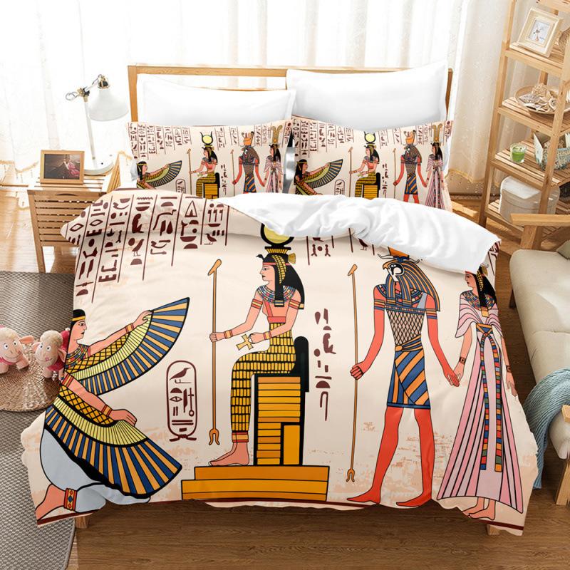 Egyptian Printing Series Bedding 3D Digital Printing Three-Piece Set