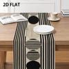 Modern Geometric Table Runner, Black White Striped Circle Design, Home Dining Table Decor Women's Clothing