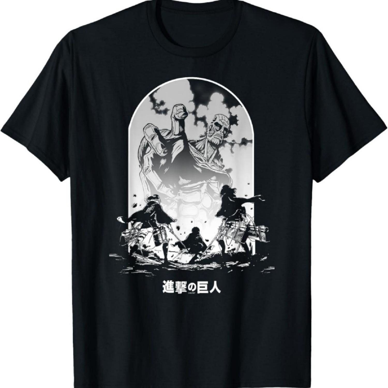 Аниме футболка «Лицо Колоссального Титана» XXXXXL чёрный