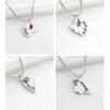 4 Pcs Best Friend Forever Splicing Necklaces Children's Cartoon Necklace Rhinestones Broken Heart Pendant Necklaces