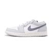 Air Jordan 1 Slip Resistant Abrasion Resistant Low Top Vintage Basketball Shoes Men's Gray White FQ7687-300(Team-)