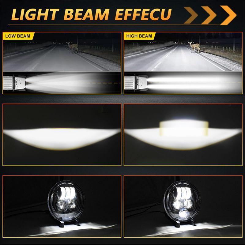 NEW-5.75" LED Motorcycle Headlight For Iron 883, Dyna, Wide Glide, Forty Eight, Super Glide, Nightster Daytime Running Light